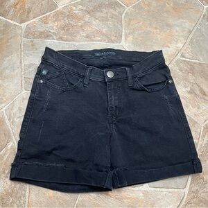 Rock & Republic Bumpershoot Black Distressed Denim Shorts Womens 6
